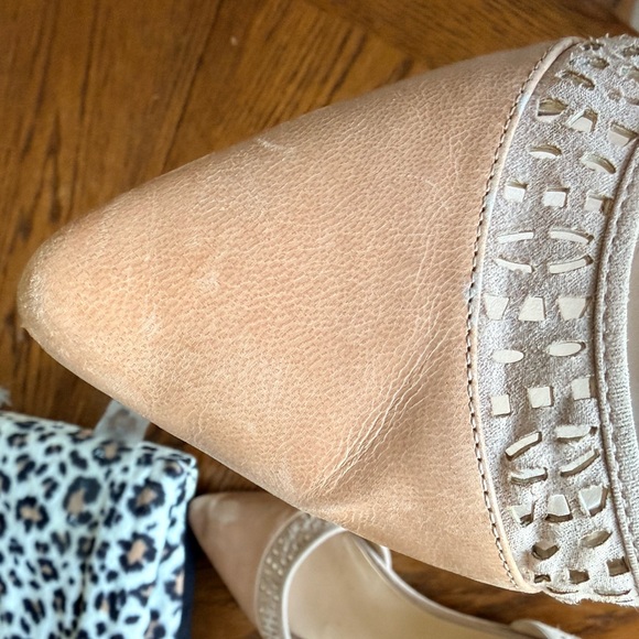 Franco Sarto Natural Leather and Suede Flats with Ankle Tie, 8 - Picture 10 of 13